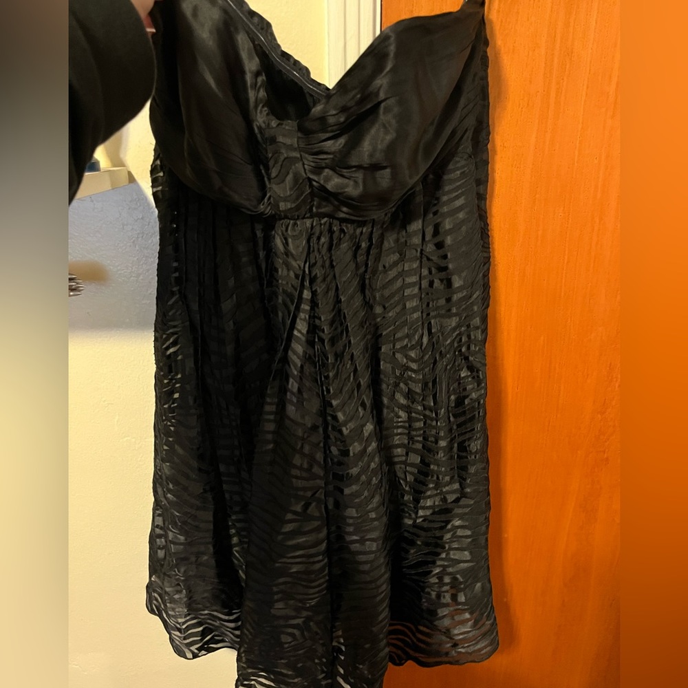 Express black dress with zebra stripe detail